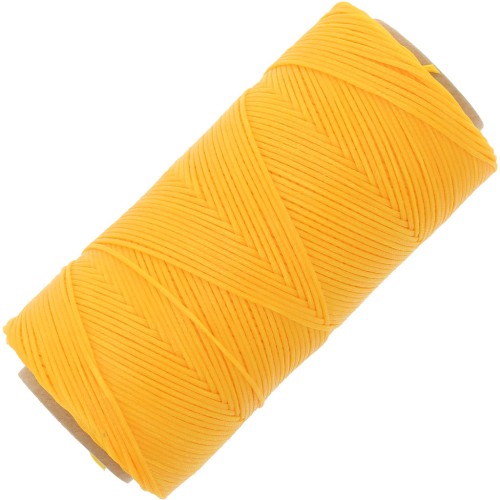 Bobine de fil plat ciré Linhasita pour macramé 1.4 mm - Golden Yellow (218) x167m