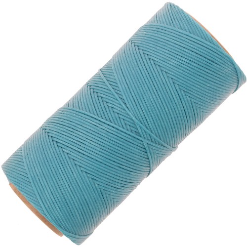 Bobine de fil plat ciré Linhasita pour macramé 1.4 mm - Turquoise (229) x167m