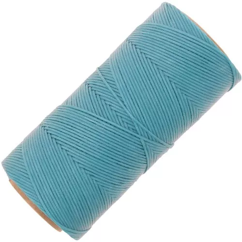 Bobine de fil plat ciré Linhasita pour macramé 1.4 mm - Turquoise (229) x167m