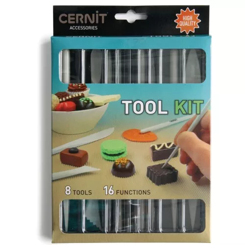 Set de 8 outils de modelage pour pâte polymère en plastique - Blanc x1