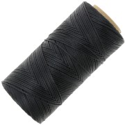 Bobine de fil plat ciré Linhasita pour macramé 1.4 mm - Black (PRETO) x167m