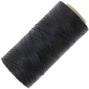 Bobine de fil plat ciré Linhasita pour macramé 1.4 mm - Black (PRETO) x167m