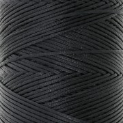 Bobine de fil plat ciré Linhasita pour macramé 1.4 mm - Black (PRETO) x167m