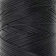 Bobine de fil plat ciré Linhasita pour macramé 1.4 mm - Black (PRETO) x167m