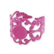 Bague baroque légère plateau 8 mm Fuchsia x1|raw }}