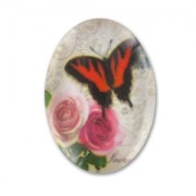 Cabochon ovale décoré 25x18 mm Papillon x1|raw }}