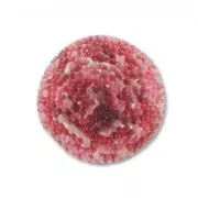 Perle ronde incrustée de perles 14 mm Rose foncé x1