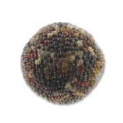 Perle ronde incrustée de perles 14 mm Marron x1|raw }}