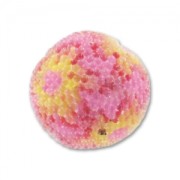 Perle ronde incrustée de perles motif fleur 14 mm Rose x1|raw }}