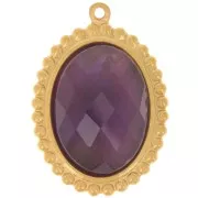 Pendentif ovale 27.5x19.5 mm pour cabochon 18x13 mm - Acier inox 304L Doré x1