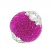 Perle ronde incrustée de perles avec coupelles 15 mm Fuchsia x1|raw }}