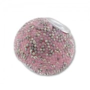 Perle ronde incrustée de perles 14 mm Rose/Argenté x1|raw }}