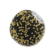 Perle ronde incrustée de perles 14 mm Noir/Doré x1|raw }}