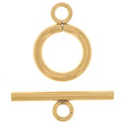 Fermoir T pour bracelet ou collier 12mm - Acier inoxydable 304L Doré x1|raw }}