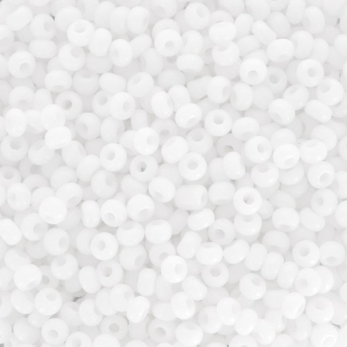 Perles rocailles Preciosa 9/0 2.5 mm - Blanc opaque x250g