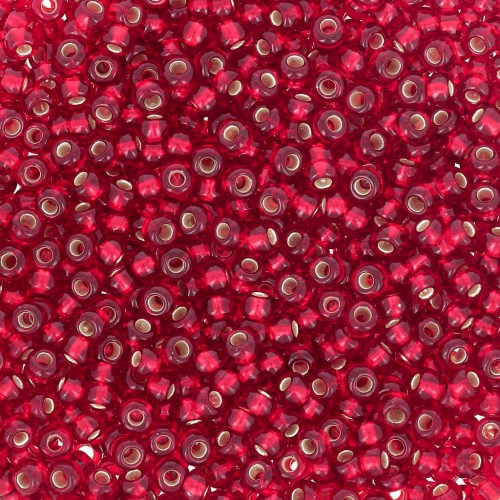 Perles rocailles Preciosa 11/0 2 mm - Ruby Silver Lined x20g