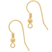 Crochets d'oreilles boule 16.5 mm - Argent 925 Doré à l'or fin x2|raw }}