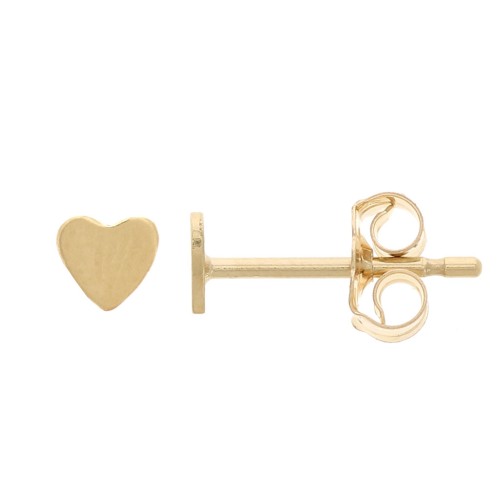 Boucles d'oreilles mini coeur 3.5 mm - Gold Filled (or laminé) x2
