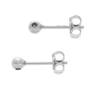Clous d'oreilles boule 3 mm avec stoppeur - Argent 925 x2|raw }}