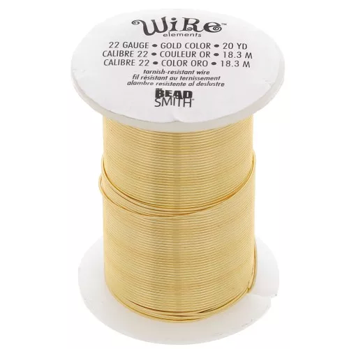 Fil de cuivre semi-dur 0.64 mm - Doré anti-ternissement x18.3m