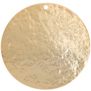 Pendentif rond martelé 30 mm - Doré à l'or fin x1|raw }}