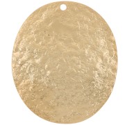Pendentif ovale martelé 30x25 mm - Doré à l'or fin x1