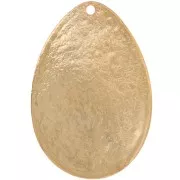 Pendentif goutte martelé 39x27.5 mm - Doré à l'or fin x1
