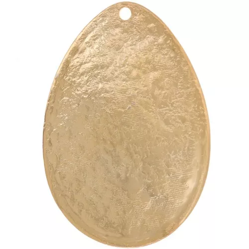 Pendentif goutte martelé 39x27.5 mm - Doré à l'or fin x1