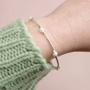 Perles tubes incurvés 19x1,5 mm - Argent 925 x5