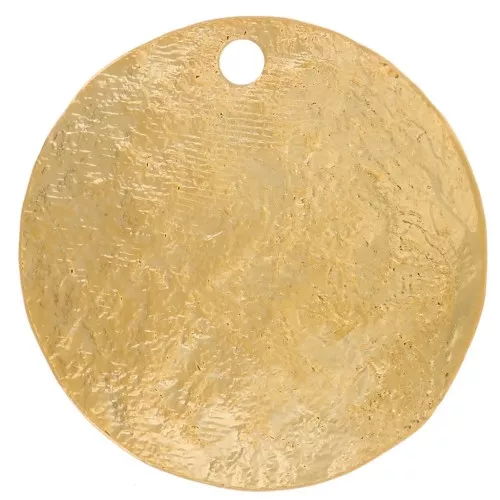 Sequin rond 15.5 mm effet martelé - Doré à l'or fin x1