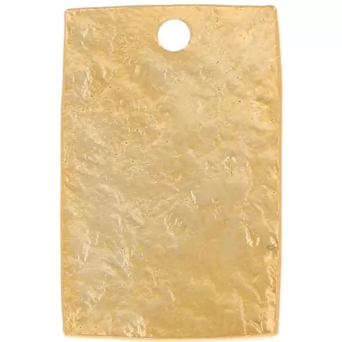 Sequin rectangle 16x10 mm effet martelé - Doré à l'or fin x1