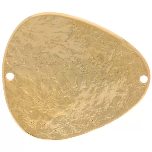 Intercalaire triangle arrondi 29x25 mm effet martelé - Doré à l'or fin x1