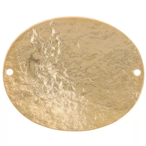 Intercalaire ovale 30x25 mm effet martelé - Doré à l'or fin x1