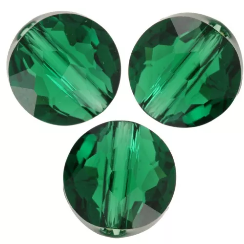 Perle ronde plate - 8 mm - Thin Round PureCrystal 5034 - Majestic Green x1
