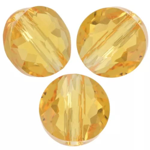 Perle ronde plate -  8 mm - Thin Round PureCrystal 5034  - Light Topaz x1