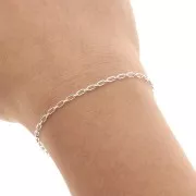 Chaîne maille rectangle alternée (1x1) 2 mm en Argent 925 x 1m