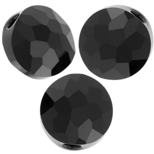 Perle ronde plate -  8 mm - Thin Round PureCrystal 5034  - Jet x1