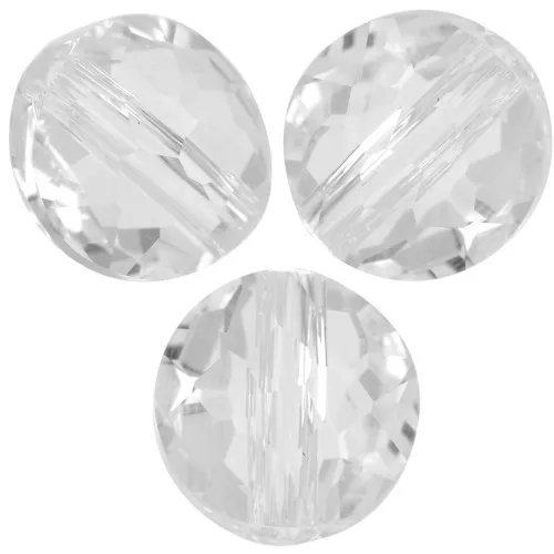 Perle ronde plate -  8 mm - Thin Round PureCrystal 5034  - Crystal x1