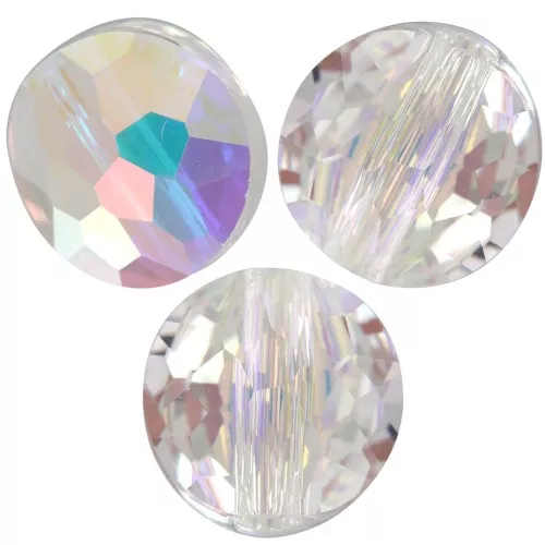 Perle ronde plate -  8 mm - Thin Round PureCrystal 5034  - Crystal AB x1