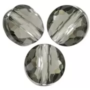 Perles rondes plates - 6 mm - Thin Round  PureCrystal 5034 - Black Diamond x6