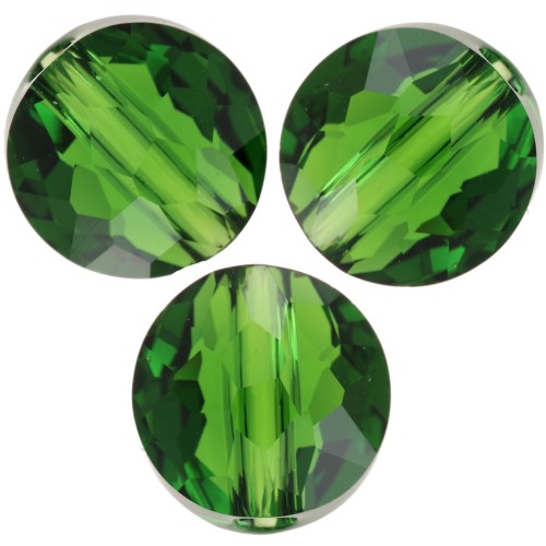 Perles rondes plates - 6 mm - Thin Round  PureCrystal 5034 - Fern Green x6