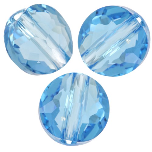 Perles rondes plates - 6 mm - Thin Round PureCrystal 5034 - Aquamarine x6