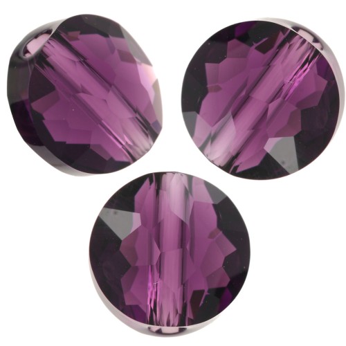 Perles rondes plates - 6 mm - Thin Round PureCrystal 5034 - Amethyst x6