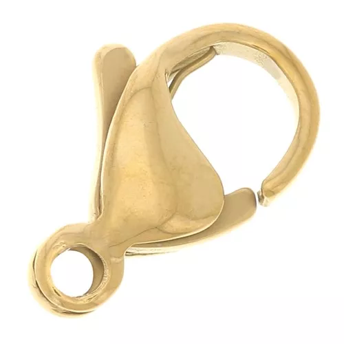 Fermoir mousqueton 13 mm - Acier inoxydable 304L Doré x10
