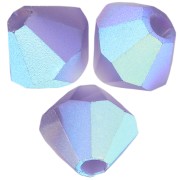 Perles toupies Preciosa - Rondelle Bead 6 mm - Deep Tanzanite AB Matt x12
