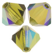 Perles toupies Preciosa - Rondelle Bead 6 mm - Olivine AB x12