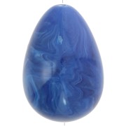 Perle poire en résine opaque 31x22 mm - Bleu royal marbré x1|raw }}