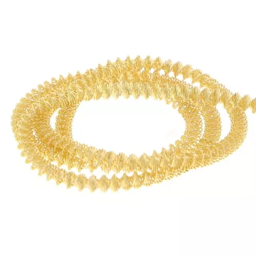 Cannetille spirale frisée 3.1 mm pour broderie - création broches - Doré x3