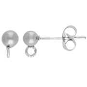 Clous d'oreilles boule 4 mm avec anneau ouvert - Acier inoxydable 304 x20|raw }}