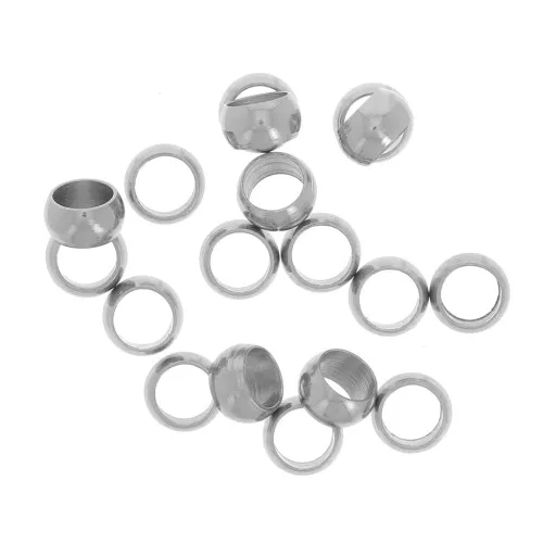 Perles rondes à écraser 3 mm - Acier inoxydable 316 x25
